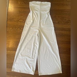 Susana Monaco Strapless Cropped Wide Leg Jumpsuit - White Small